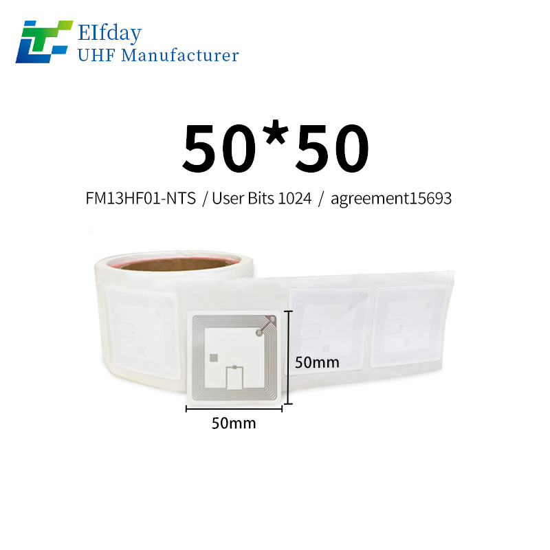 13.56MHz NFC  Management Tag 50*50mm FM13HF01N-TSchip High-Frequency Recognition Tear-Resistant Film